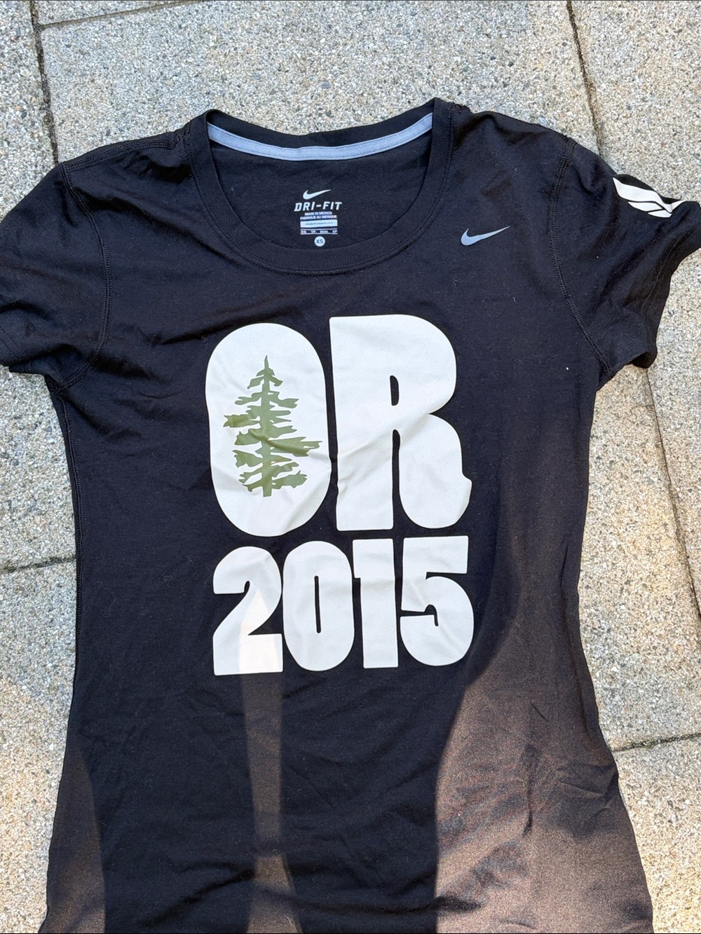 Nike Black Short Sleeve Dri-FIT Tee with White OR 2015 Graphic